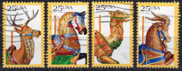 VERINIGTE STAATEN ETATS UNIS USA 1988 CAROUSEL SET 4V USED SN 2390-93 YT 1832-1835 MI 2010-13 SG 2374-77 - Used Stamps