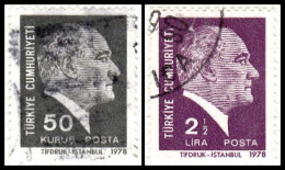 1978 - TURQUIA - KEMAL ATATURK - YVERT 2217,2219 - Usados