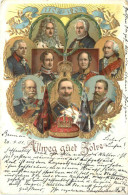 Adel - Litho Prägekarte - Königshäuser