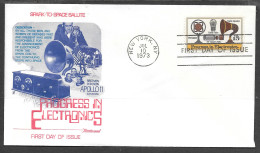 USA FDC Fleetwood Cachet, 1973 15 Cents Progress In Electronics - 1971-1980