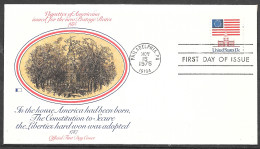 USA FDC Fleetwood Cachet, 1975 13 Cents Independence Hall, Sheet Stamp - 1971-1980