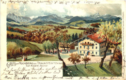 Gruss Vom Hochberg Bei Traunstein - Litho - Traunstein