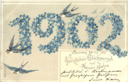 Neujahr - Jahreszahl 1902 - Año Nuevo