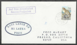 1990 Paquebot Cover, Finland Panther Stamp Used In Bremen Germany - Cartas & Documentos