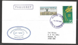 1988 Paquebot Cover, German ATM Stamp Used At Goole, N Humerside, UK - Storia Postale