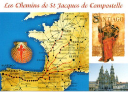 PAYS BASQUE - Les Chemins De St Jacques De Compostelle - SANTIAGO. Coquille, Multi Vues - Lieux Saints