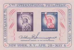 1956 FIPEX Souvenir Sheet Of 2 Stamps, Mint Never Hinged  - Ongebruikt