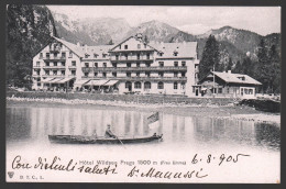 BRAIES - BOLZANO - 1905 - HOTEL WILDSEE PRAGS - IL LAGO CON BARCA - Bolzano (Bozen)