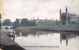 R150205 Cambridge. Clare Bridge And College. No 43817. 1925 - World