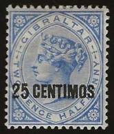 Gibraltar   .   SG   18  (2 Scans)  .  1889   .   *   .    Mint-hinged - Gibraltar