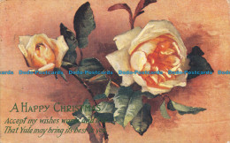 R150219 Greetings. A Happy Christmas. Pink Roses. Tuck. Oilette. 1917 - World