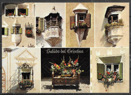 Switzerland, The Grisons, Typical Bay Windows, Multiview, Unused - Autres & Non Classés