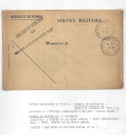 ENVELOPPE Service Militaire Adressee A L'hopital Temporaire D'AMIEN 15 2 1916  TRESOR Et Poste 61 - 1877-1920: Semi Modern Period