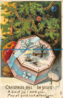 R150280 Greetings. Christmas Joys Be Yours. Box Under The Christmas Tree. Giesen - World