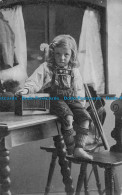 R150292 Old Postcard. Little Girl On The Table - World