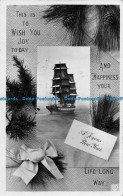 R150296 Greetings. A Joyous New Year. Sailing Ship. The Hart. 1910 - World