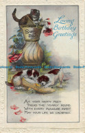 R150306 Loving Birthday Greetings. Puppies And Kitten. Tuck. Gem - Monde