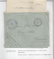 ENVELOPPE  MISSION MILITAIRE FRANCAISE DE L'ARMEE SERBE Cachet Violet Aviation Francaise 2 1 1917 - 1877-1920: Période Semi Moderne