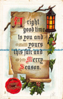 R150337 Greetings. A Merry Christmas. Poem. Tuck. 1914 - World