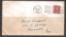 1937 - 3 Cents King George V, Montreal (Jul 16) To Indiana USA - Briefe U. Dokumente