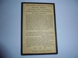 Souvenir Pieux Décès Frère ALOYSIUS Werner Müther Osterwick 1827 1898 Grand Halleux Verviers Henri Chapelle Religieux - Obituary Notices