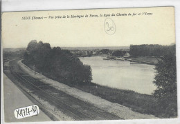 SENS- LA LIGNE DE CHEMIN DE FER ET L YONNE- VUE PRISE DE LA MONTAGNE DE PARON - Sens