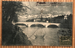38 Grenoble - 1918 - Pont De L'Hôpital Et Les Alpes - Pêcheurs Et Filet - 120bis - Grenoble