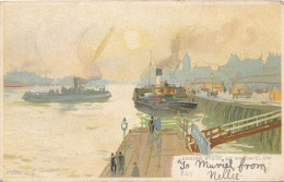 Artiste Lithographie Cassiers LANDING STAGE AT BROMIELAW  U/B - Low Asking Price!  Free Shipment - - - Other & Unclassified