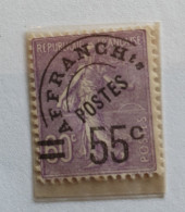 Poztzegel Frankrijk "Zaaister" Paars Voordruk 55C Paars Ongebruikt - Unused Stamps