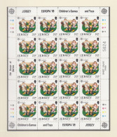 JERSEY  476-479, 4 Kleinbögen, Postfrisch **, Europa CEPT: Kinderspiele, 1989 - Jersey