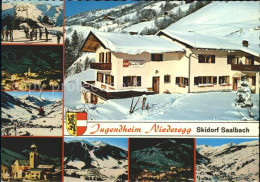 72022081 Saalbach-Hinterglemm Jugendheim Niederegg Panorama Ortsansichten Kirche - Other & Unclassified