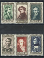 FRANCE. - 1951, CELEBRITIES STAMPS COMPLETE SET OF 6, UMM (**). - Unused Stamps
