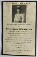 Faire Part De Décès WW1 - Capitaine François Grimaud 65e RI - Mort Pour La France à Cugny 1917 - Meilleraye De Bretagne - Colecciones