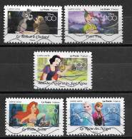 France 2023  Oblitéré  Autoadhésif  N°2321 - 2323 - 2327 - 2329 - 2330   - Disney 100   - - Used Stamps