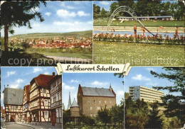 72021816 Schotten Hessen Schwimmbad Fachwerkbauten Schloss Rathaus Schotten - Autres & Non Classés