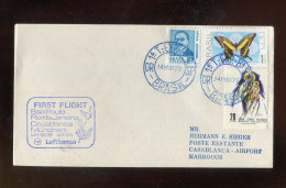 "BRASILIEN" 1971, Erstflugbrief LH 509 "Sao Paulo-Rio De Janeiro-Casablanca" (B2128) - Airmail