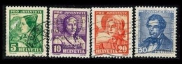 ● SVIZZERA 1935 ֍ PRO JUVENTUTE ֍ N. 282 / 85 Usati ● Serie  Completa ● Cat. 20 € ● Lotto N. 105 ● - Used Stamps