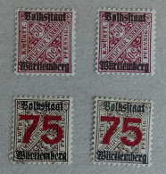 Wurtemberg Württemberg 1919 – Lot 4 Timbres De Service - MiNr 269Xb & 271X – Signature KLINKHAMMER BPP - Mint