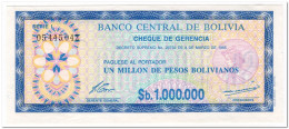 BOLIVIA,1 000 000 PESOS,1985,P.192c,AU-UNC - Bolivië