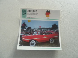 1961 -1968 - Voitures Populaires - Amphicar 1,2 Litre Cabriolet - Moteur 4 Cylindres - Allemagne - Fiche Technique - - Toerisme