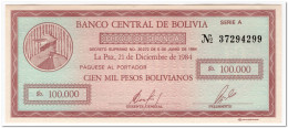 BOLIVIA,100 000 PESOS,1984,P.188,AU-UNC - Bolivie