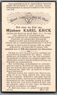 Bidprentje Opdorp - Krick Karel (1866-1940) - Imágenes Religiosas