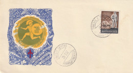 Italië Stamped 26-3-1952, FDC Unused, Statues Of An Athlete And The River God Tiberis; Olympic Rings - Postal Stationery