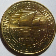 ITALIA - Lire 200 1992 Esposizione Mondiale Filatelia Tematica - FDC/Unc Da Rotolino/from Roll 1 Moneta/1 Coin - 200 Lire