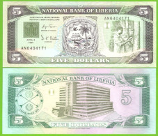 LIBERIA 5 DOLLARS 1991 P-20 UNC - Liberia