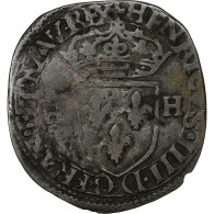 France, Henri IV, Douzain Aux Deux H, 1601, Chambéry, 1st Type, Billon, TB - 1589-1610 Enrico IV