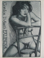 Exlibris Erotic Nude Bookplate Etching Print JENS RUSCH Frauenakt Radierung Erotisches Exlibris Akt - Bookplates