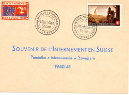 SUISSE. 1940. "CAMP MILITAIRE D'INTERNEMENT. MARSTETTEN STATION. - Documenti