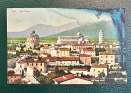 948 ITALY ITALIA TOSCANA PISA PANORAMIC VIEW PANORAMA  COLORIZED RARE POSTCARD - Pisa