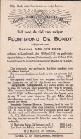 Oorlog  De Bondt Florimond X Van Den Eede ° Londerzeel 18.04.1913 * Keulen (D) 31.05.1943 - Godsdienst & Esoterisme
